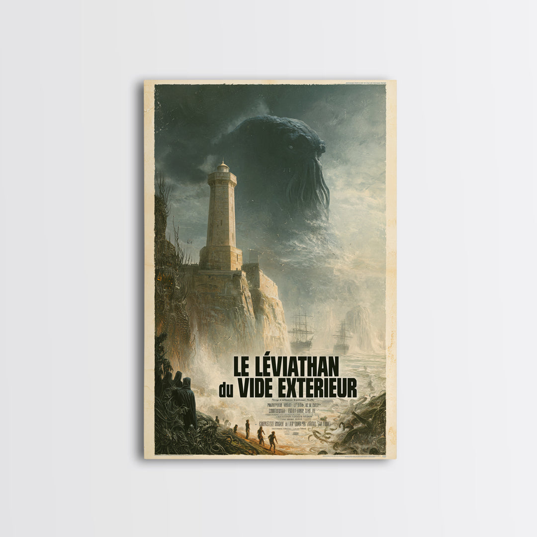 The Leviathan Of The Outer Void, French Language Horror Movie Poster, 1960s Horror Art, Cosmic Horror Movie Art, Canvas Print
