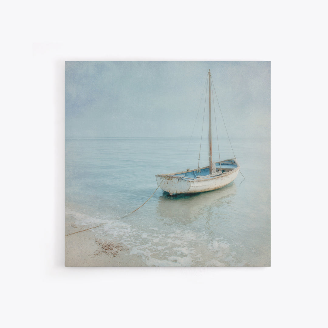Weathered Sailboat on Calm Morning Water Canvas Print, Coastal Art, Coastal Prints, Coastal Decor, Fine Art, Coastal, COA-1x1-26