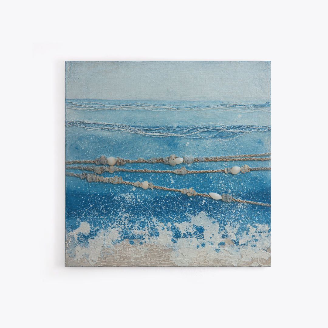 Minimal Wave Line Drawing Framed Canvas Print, Coastal Art, Boho Wall Art, Coastal Decor, Abstract Art, Coastal, Beach Print, COA-1x1-56
