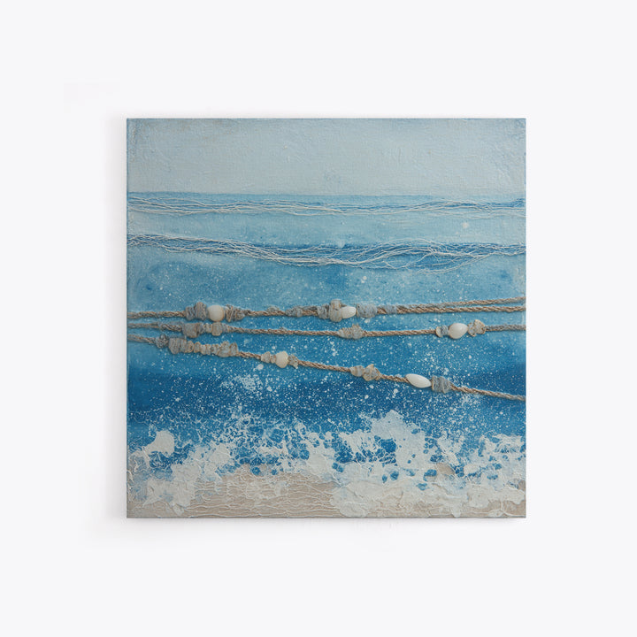 Minimal Wave Line Drawing Framed Canvas Print, Coastal Art, Boho Wall Art, Coastal Decor, Abstract Art, Coastal, Beach Print, COA-1x1-56