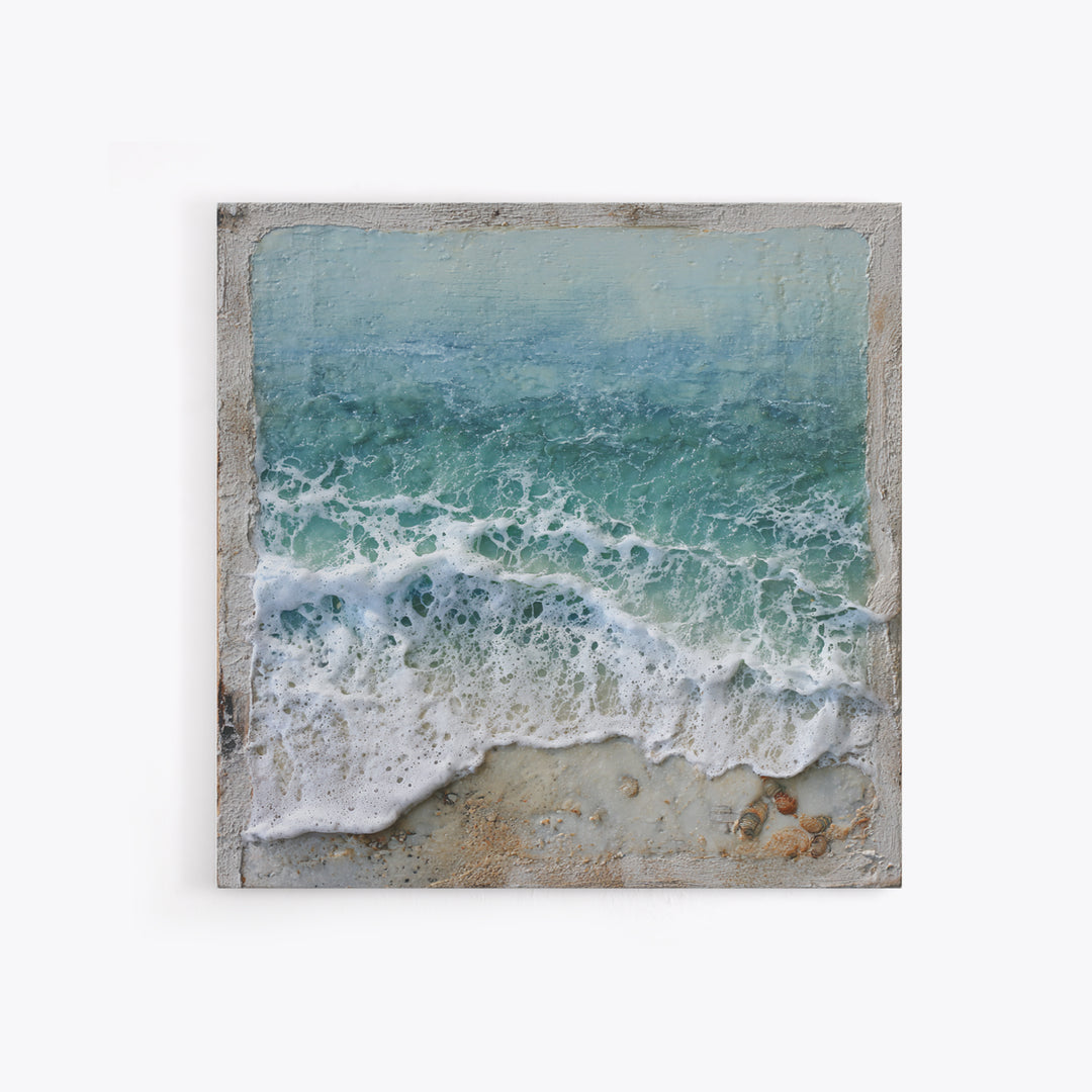 Storm Cloud over Deep Green Water Framed Canvas Print, Coastal Art, Beach Print, Coastal Decor, Coastal, Statement Artwork, COA-1x1-68