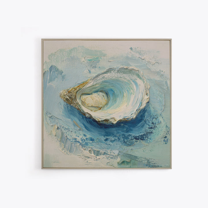 Oyster Shell Study Canvas Print, Coastal Art, Modern Decor, Coastal Decor, Fine Art, Coastal, Home Decor, Wall Decor, COA-1x1-75