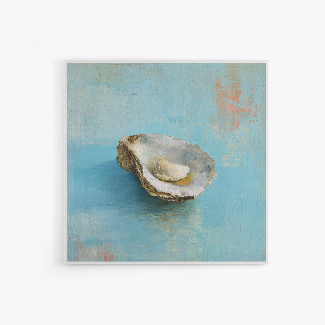 Oyster Shell Study Canvas Print, Coastal Art, Wall Art, Coastal Decor, Fine Art, Coastal, Bird Art, Wood Art, Nautical Decor, COA-1x1-99