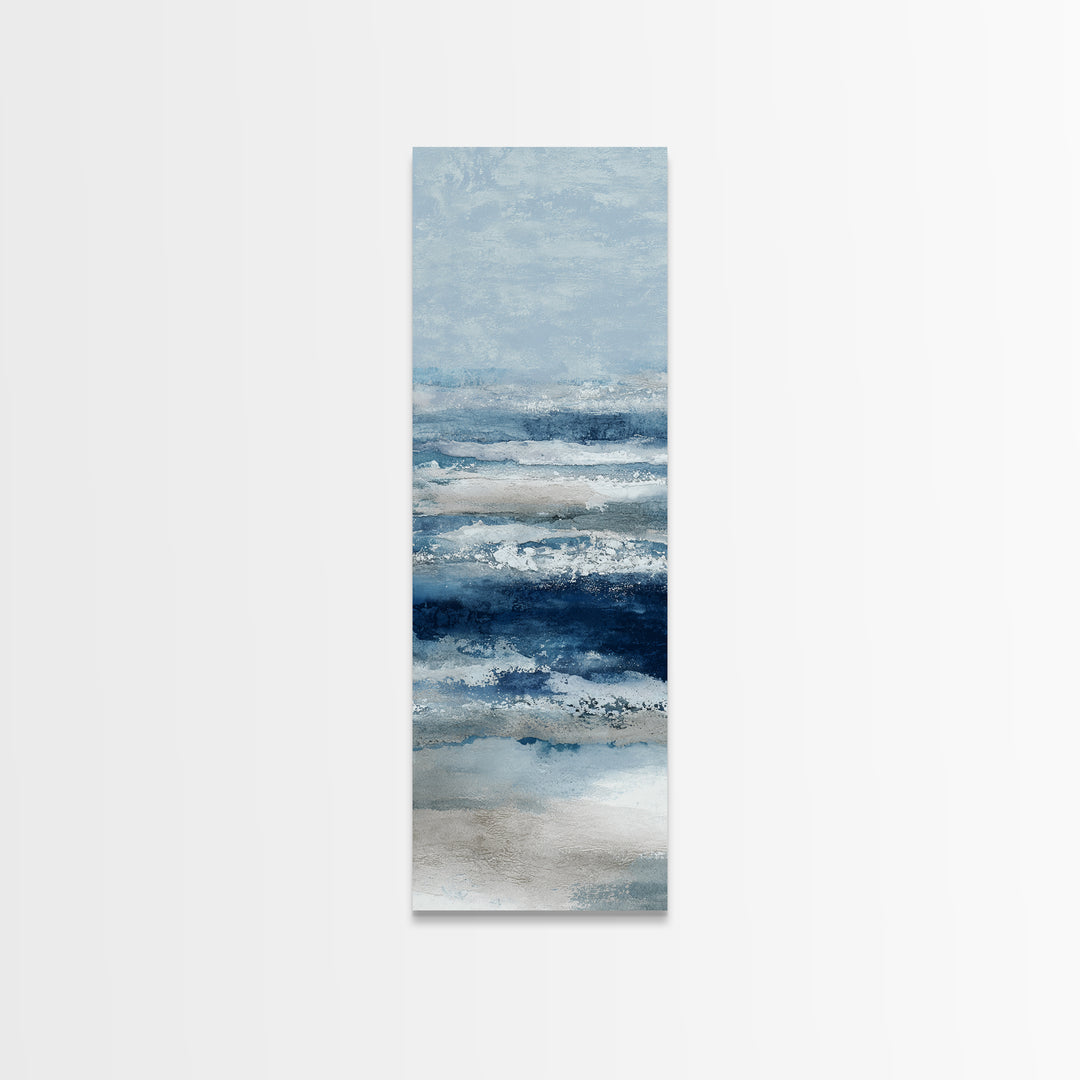 Moonlit Ocean with Silver Surf Canvas Print, Coastal Art, Gallery Decor, Coastal Decor, Fine Art, Coastal, Contemporary Art, COA-1x3-82