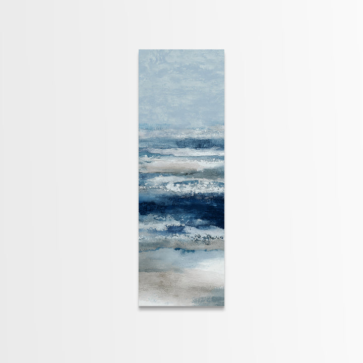 Moonlit Ocean with Silver Surf Canvas Print, Coastal Art, Gallery Decor, Coastal Decor, Fine Art, Coastal, Contemporary Art, COA-1x3-82