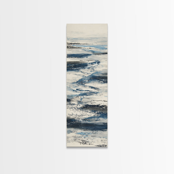 Minimal Wave Line Drawing Framed Canvas Print, Coastal Art, Coastal Decor, Abstract Art, Coastal, Oyster Art, Gallery Decor, COA-1x3-92