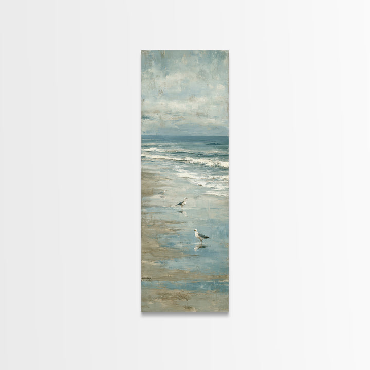 Seagulls Crossing a Muted Sky Canvas Print, Coastal Art, Fine Art Print, Coastal Decor, Fine Art, Coastal, Wall Decor, COA-1x3-94
