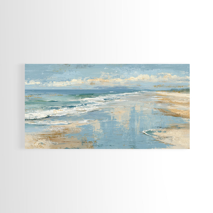 Abstract Seafoam Patterns Framed Canvas Print, Coastal Art, Fine Art Print, Coastal Decor, Abstract Art, Coastal, Wall Decor, COA-2x1-14