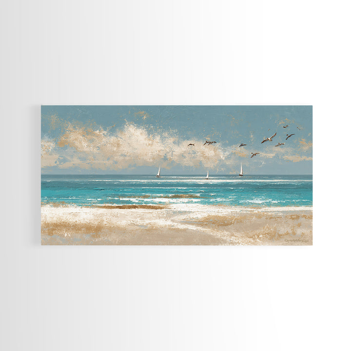 Aerial Sandbar with Turquoise Water Canvas Print, Coastal Art, Wood Wall Art, Coastal Decor, Fine Art, Coastal, Beach Wall Art, COA-2x1-49