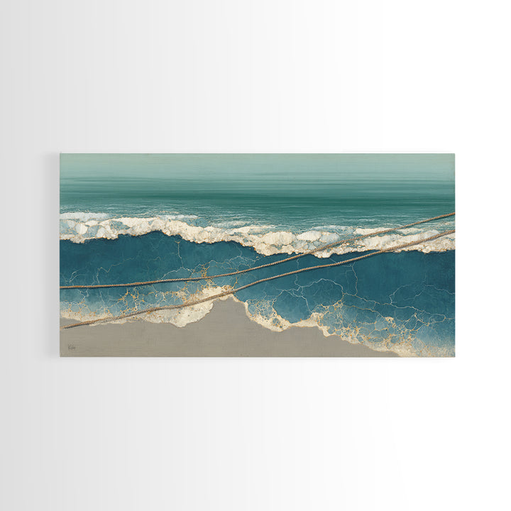 Storm Cloud over Deep Green Water Canvas Print, Coastal Art, Wood Wall Art, Coastal Decor, Fine Art, Coastal, Beach Wall Art, COA-2x1-64