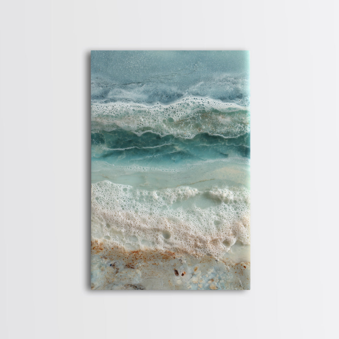 Storm Cloud over Deep Green Water Framed Canvas Print, Coastal Art, Art Print, Coastal Decor, Fine Art, Coastal, Wood Wall Art, COA-2x3-100