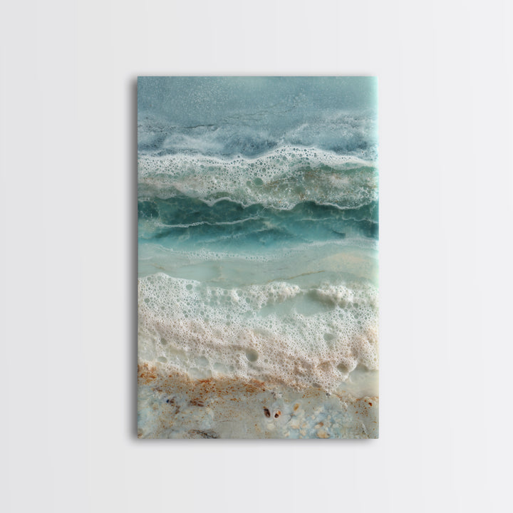 Storm Cloud over Deep Green Water Framed Canvas Print, Coastal Art, Art Print, Coastal Decor, Fine Art, Coastal, Wood Wall Art, COA-2x3-100