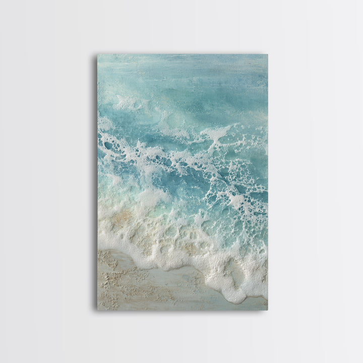 Abstract Seafoam Patterns Framed Canvas Print, Coastal Art, Boho Decor, Coastal Decor, Fine Art, Coastal, Printable Wall Art, COA-2x3-26