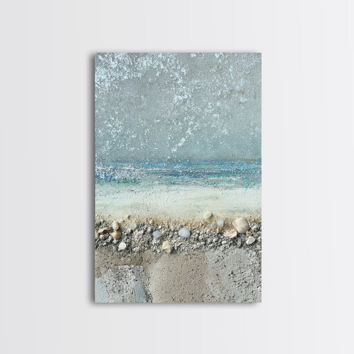 Moonlit Ocean with Silver Surf Framed Canvas Print, Coastal Art, Printable Wall Art, Coastal Decor, Fine Art, Coastal, COA-2x3-78
