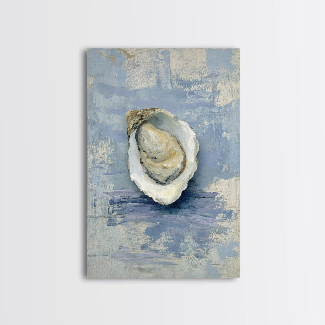 Oyster Shell Study Framed Canvas Print, Coastal Art, Nautical Decor, Coastal Decor, Abstract Art, Coastal, Beach Art, COA-2x3-83
