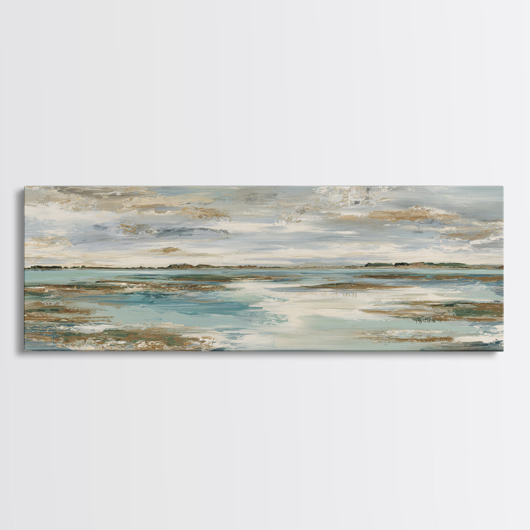 Abstract Seafoam Patterns Framed Canvas Print, Coastal Art, Bird Art, Coastal Decor, Fine Art, Coastal, Living Room Art, COA-3x1-58
