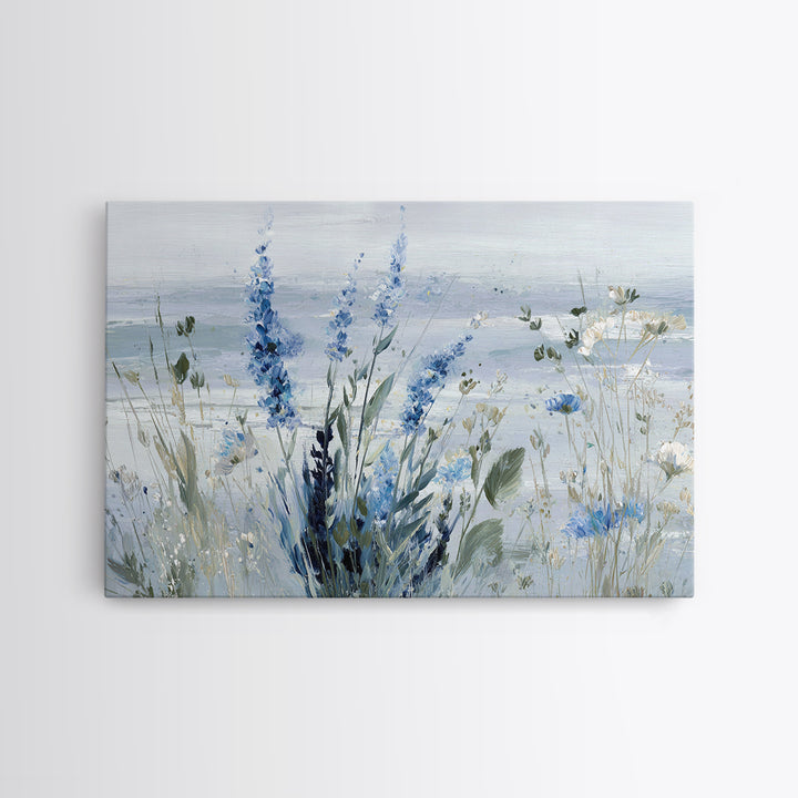 Coastal Botanical Bouquet Canvas Print, Coastal Art, Bird Art, Coastal Decor, Fine Art, Coastal, Living Room Art, Ocean Art, COA-3x2-1