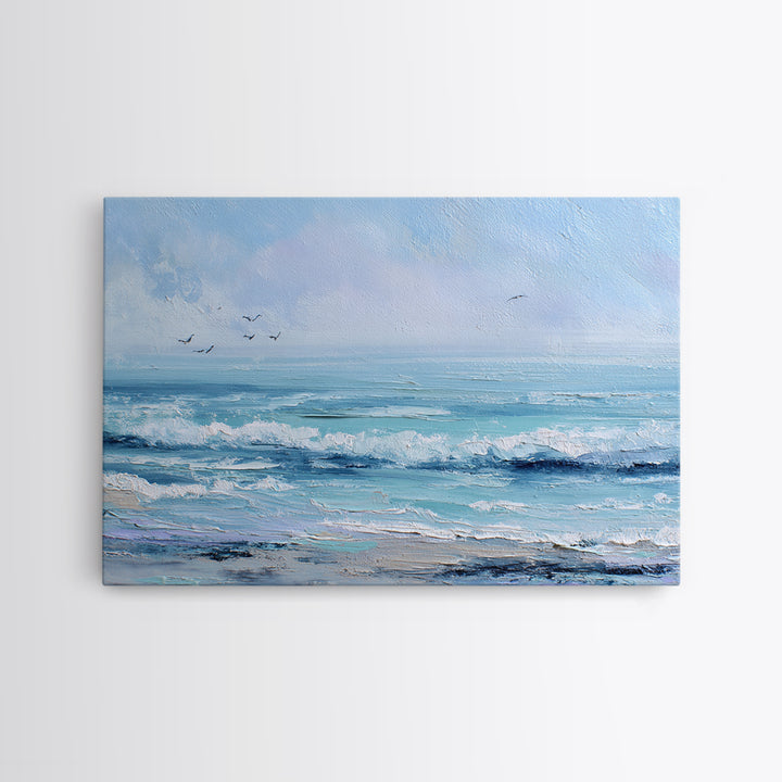 Soft Blue Ocean Horizon Canvas Print, Coastal Art, Living Room Art, Coastal Decor, Fine Art, Coastal, Luxury Decor, Art Print, COA-3x2-29
