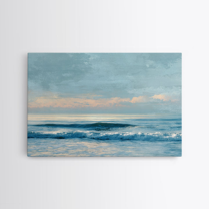 Soft Blue Ocean Horizon Canvas Print, Coastal Art, Living Room Art, Coastal Decor, Fine Art, Coastal, Luxury Decor, Art Print, COA-3x2-53