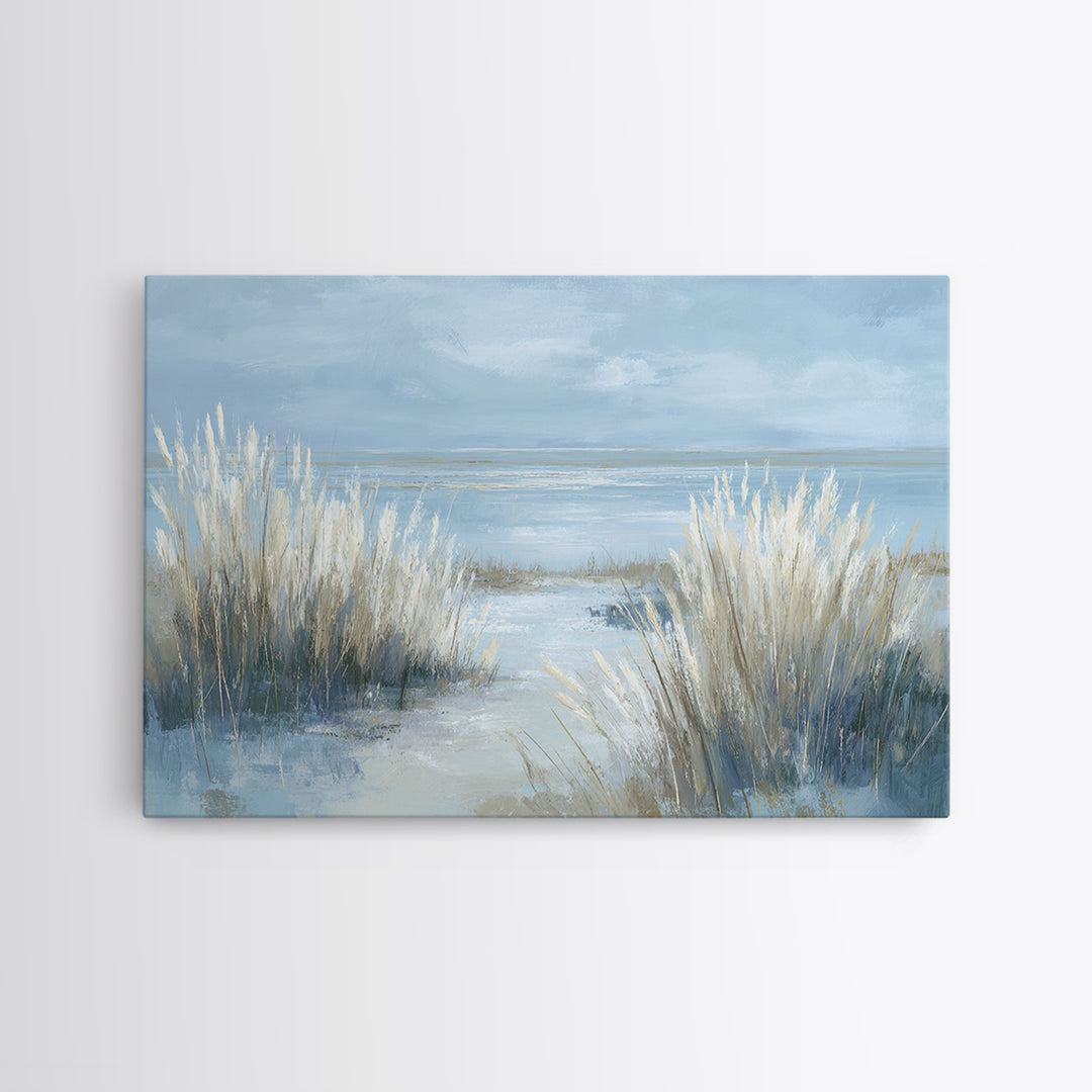 Coastal Grasses Moving Framed Canvas Print, Coastal Art, Modern Wall Art, Coastal Decor, Oil Painting, Coastal, Coastal Prints, COA-3x2-8