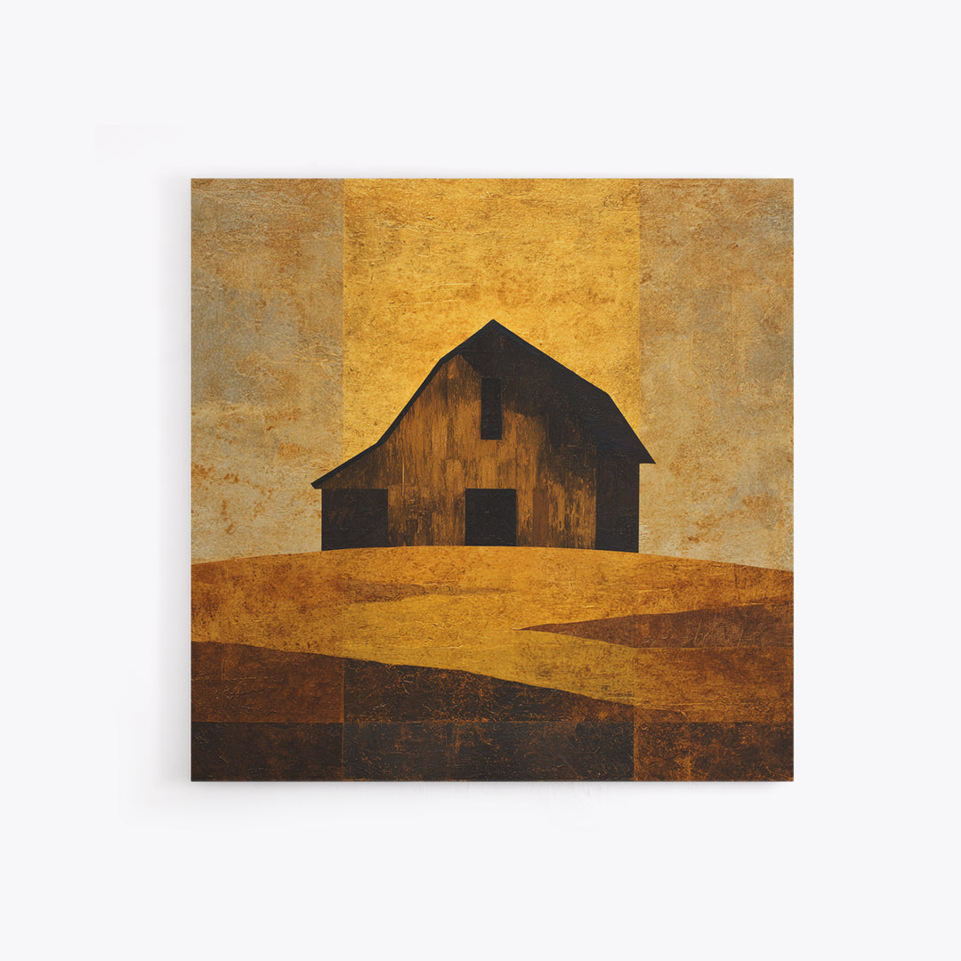 Rustic Barn Silhouette Framed Canvas Print, Country Art, Farmhouse Decor, Country, Gallery Wall Art, Landscape Wall Art, COU-1x1-27