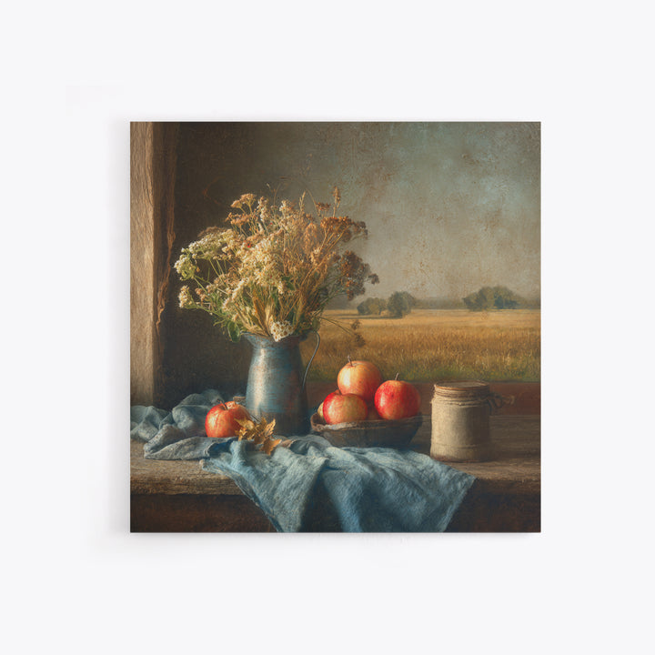 Apple Orchard with Warm Autumn Light Canvas Print, Country Art, French Country Decor, Farmhouse Decor, Oil Painting, Country, COU-1x1-30