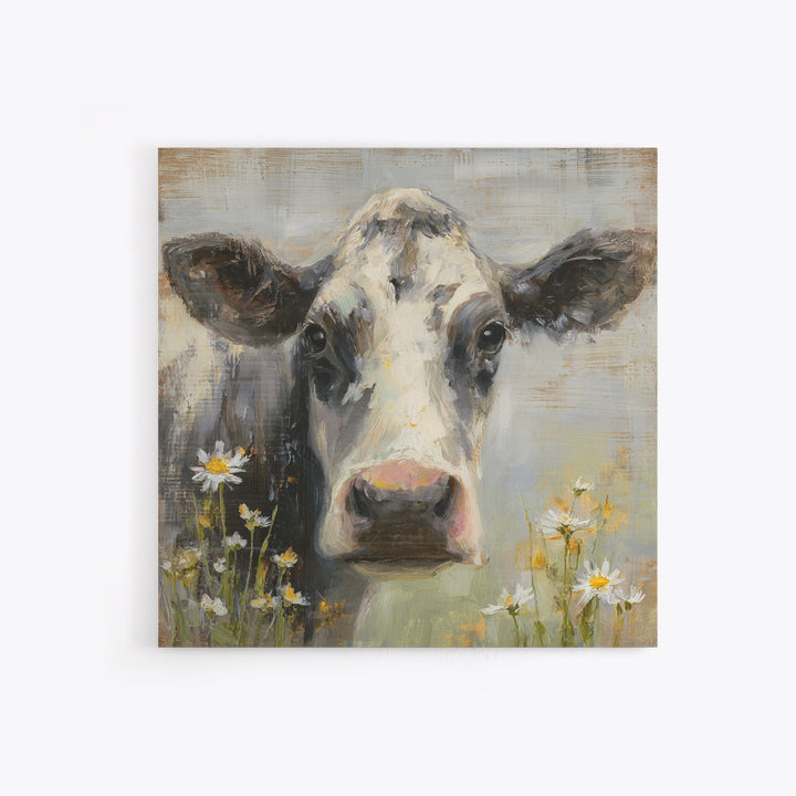 Cow Portrait with Gentle Farmhouse Personality Canvas Print, Country Art, Home Decor, Farmhouse Decor, Fine Art, Country, COU-1x1-4