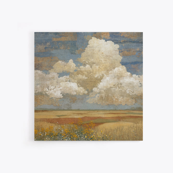 Cornfield under Dramatic Summer Clouds Framed Canvas Print, Country Art, Floral Wall Art, Farmhouse Decor, Abstract Art, COU-1x1-42