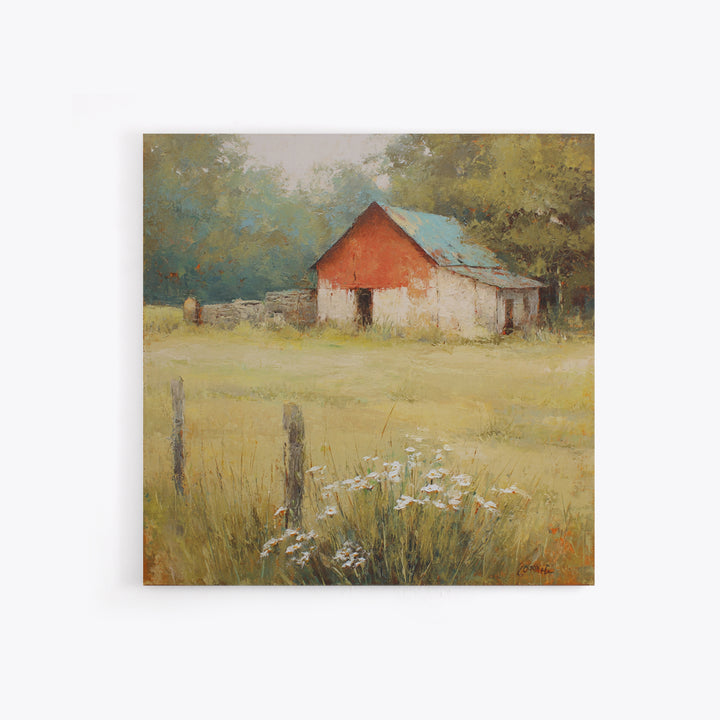 Apple Orchard with Warm Autumn Light Framed Canvas Print, Country Art, Gallery Decor, Farmhouse Decor, Fine Art, Country, COU-1x1-78