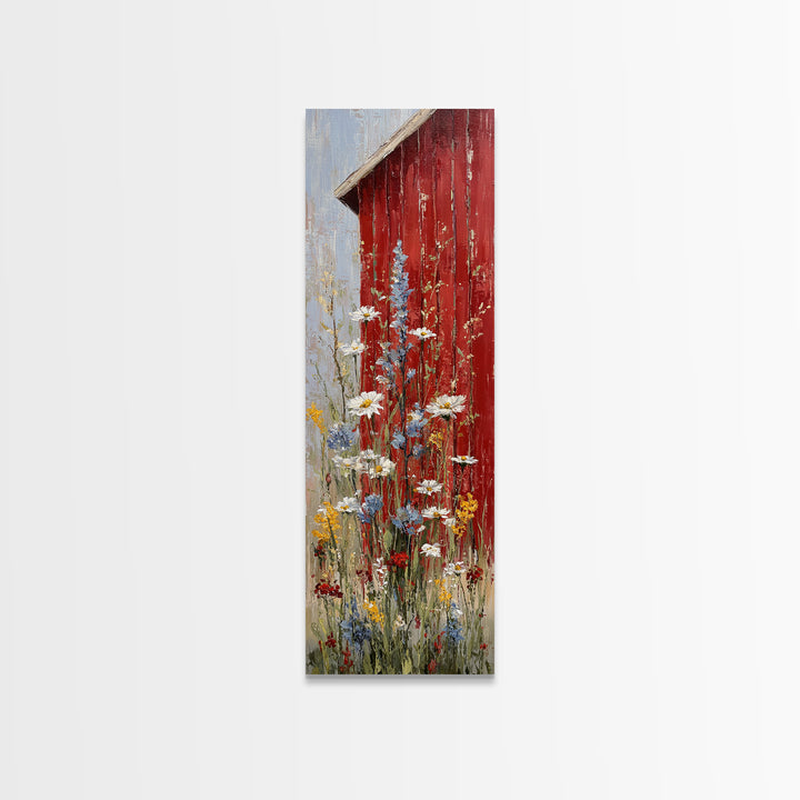 Wildflower Meadow Beside an Old Fence Canvas Print, Country Art, French Country, Farmhouse Decor, Country, Luxury Decor, COU-1x3-38