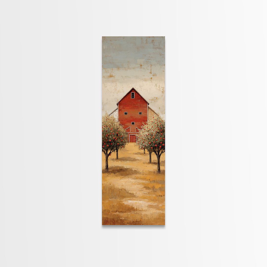 Apple Orchard with Warm Autumn Light Canvas Print, Country Art, Luxury Decor, Farmhouse Decor, Oil Painting, Country, COU-1x3-90