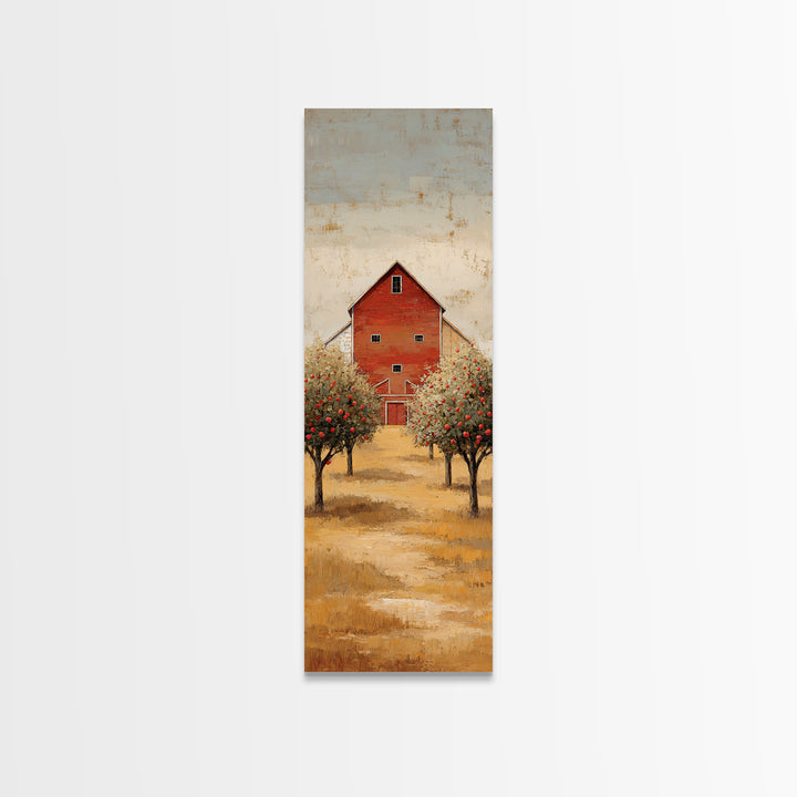 Apple Orchard with Warm Autumn Light Canvas Print, Country Art, Luxury Decor, Farmhouse Decor, Oil Painting, Country, COU-1x3-90