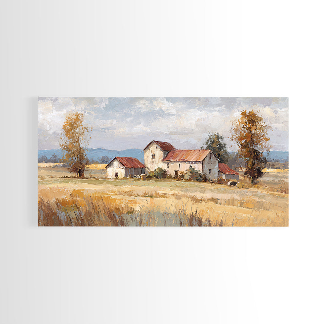 Apple Orchard with Warm Autumn Light Canvas Print, Country Art, Boho Decor, Farmhouse Decor, Abstract Art, Country, Art Prints, COU-2x1-2