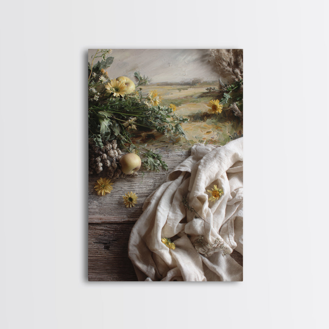 Apple Orchard with Warm Autumn Light Canvas Print, Country Art, Luxury Decor, Farmhouse Decor, Oil Painting, Country, COU-2x3-14