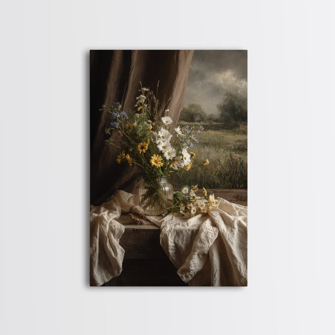 Cornfield under Dramatic Summer Clouds Framed Canvas Print, Country Art, Statement Artwork, Farmhouse Decor, Abstract Art, COU-2x3-26
