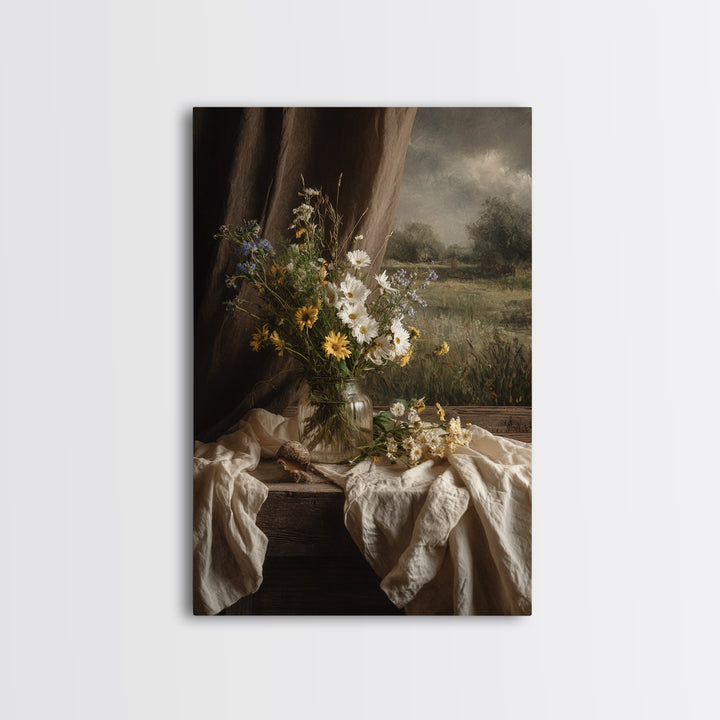 Cornfield under Dramatic Summer Clouds Framed Canvas Print, Country Art, Statement Artwork, Farmhouse Decor, Abstract Art, COU-2x3-26