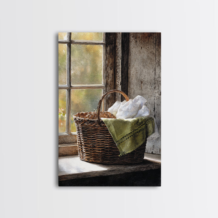 Blackberry Basket with Linen Cloth Canvas Print, Country Art, Home Decor, Farmhouse Decor, Abstract Art, Country, Printable Art, COU-2x3-29