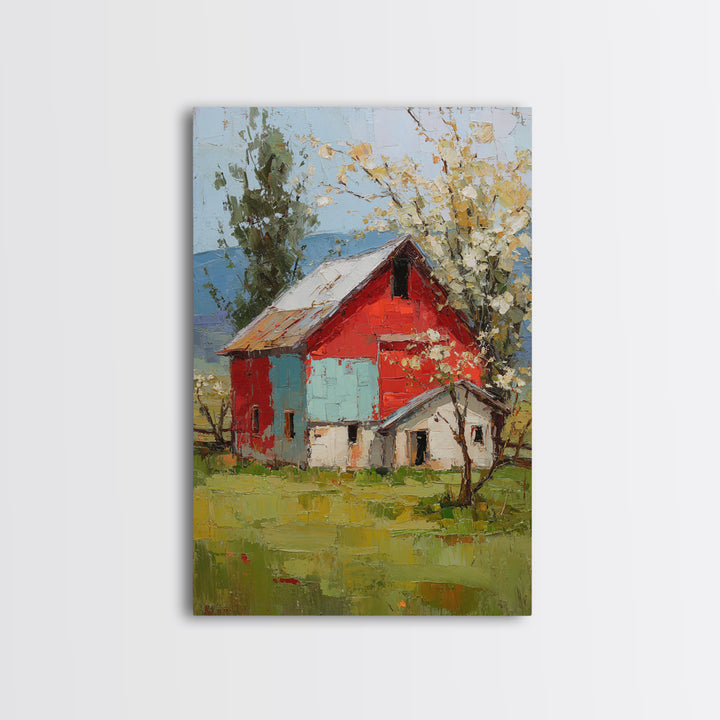 Apple Orchard with Warm Autumn Light Framed Canvas Print, Country Art, Wall Art, Farmhouse Decor, Fine Art, Country, COU-2x3-38