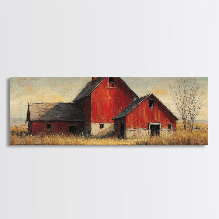 Rustic Barn Silhouette Canvas Print, Country Art, Fine Art Print, Farmhouse Decor, Watercolor Art, Country, Digital Prints, COU-3x1-19