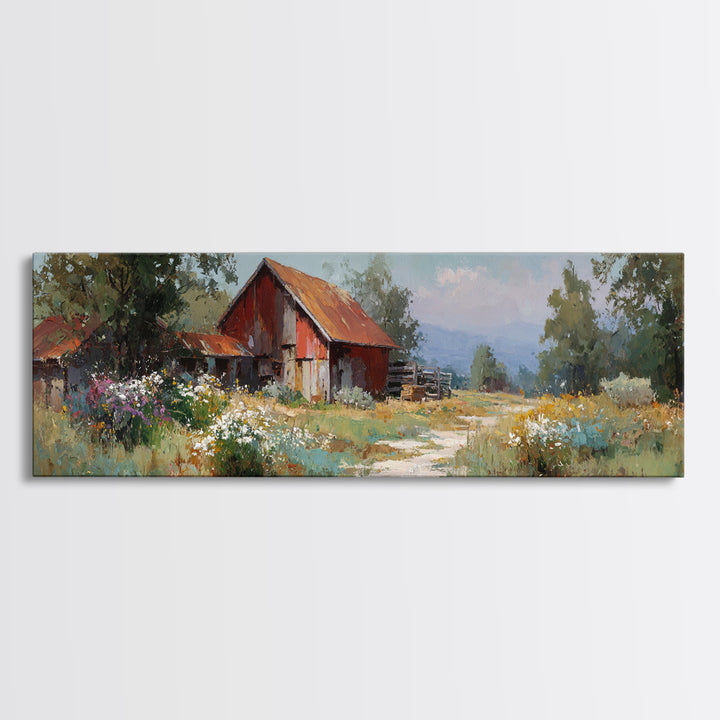 Apple Orchard with Warm Autumn Light Canvas Print, Country Art, Boho Decor, Farmhouse Decor, Abstract Art, Country, Art Prints, COU-3x1-22