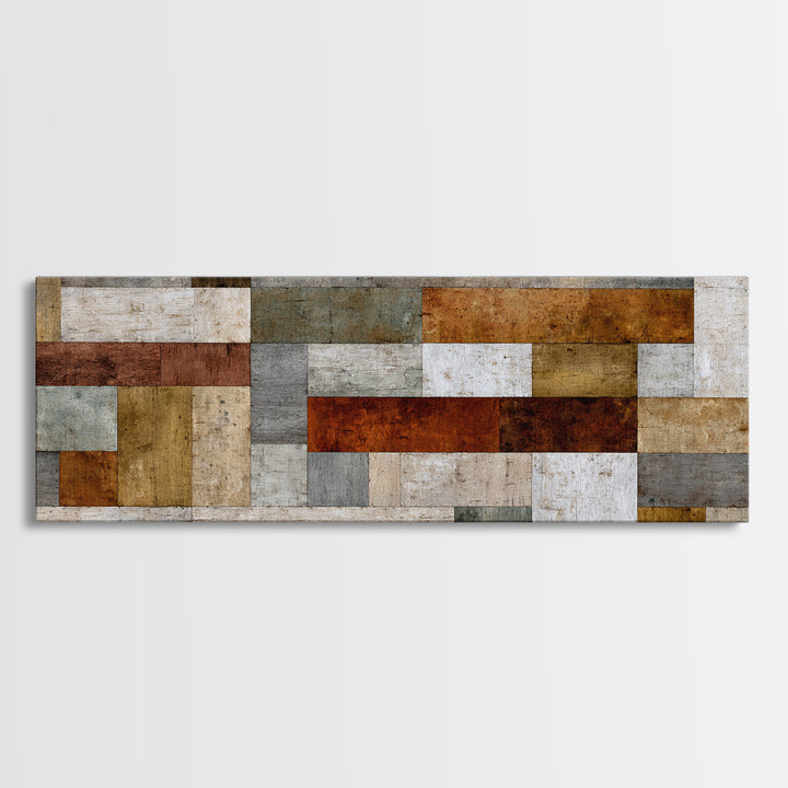 Quilt Geometric Folk Pattern Framed Canvas Print, Country Art, Room Decor, Farmhouse Decor, Fine Art, Country, COU-3x1-52