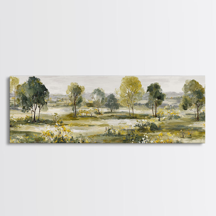 Apple Orchard with Warm Autumn Light Canvas Print, Country Art, Luxury Decor, Farmhouse Decor, Oil Painting, Country, COU-3x1-70
