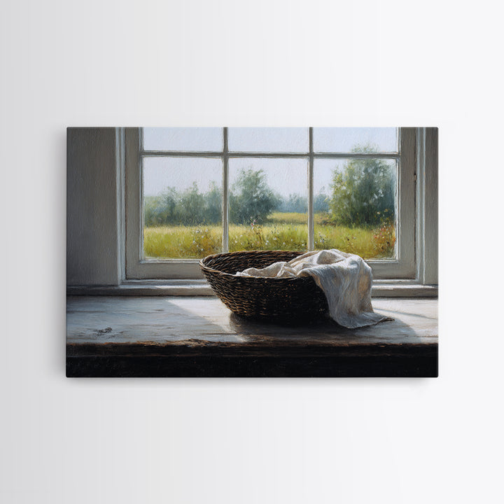 Blackberry Basket with Linen Cloth Canvas Print, Country Art, Eclectic Wall Art, Farmhouse Decor, Fine Art, Country, Boho Decor, COU-3x2-73