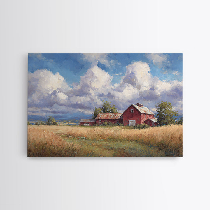 Cornfield under Dramatic Summer Clouds Canvas Print, Country Art, Farmhouse Wall Decor, Farmhouse Decor, Abstract Art, Country, COU-3x2-94