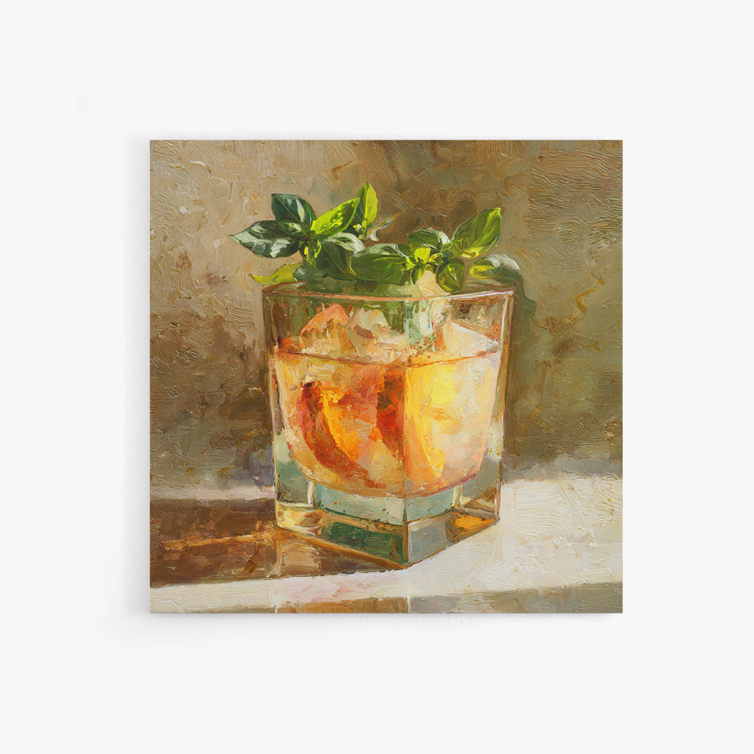 Iced Coffee Glass Framed Canvas Print, Coffee Shop Art, Kitchen Art, Cafe Decor, Fine Art, Cafe, Minimalist Wall Art, CSA-1x1-11