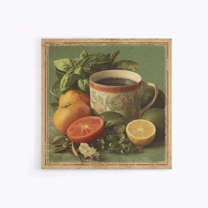 Retro Cafe Poster Coffee Cup Graphic Canvas Print, Coffee Shop Art, Coffee Wall Art, Cafe Decor, Fine Art, Cafe, CSA-1x1-55