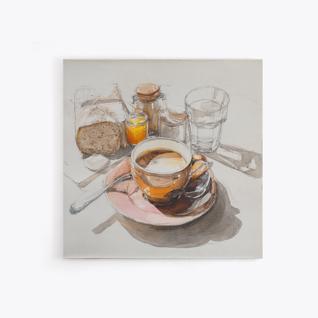 Minimal Line Art of a Cup and Framed Canvas Print, Coffee Shop Art, Minimalist Wall Art, Cafe Decor, Fine Art, Cafe, Room Decor, CSA-1x1-66