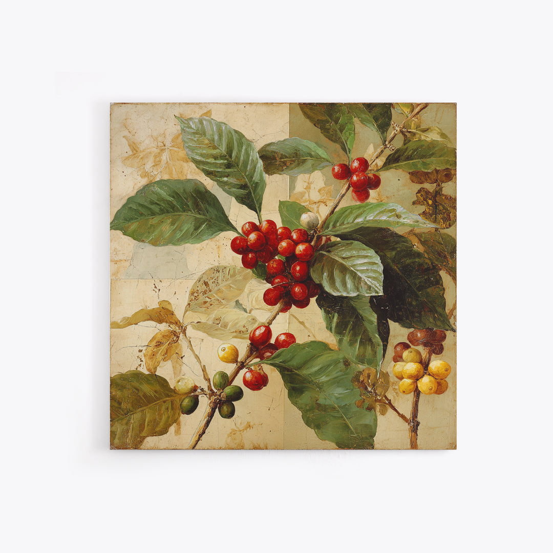Coffee Farm Landscape Framed Canvas Print, Coffee Shop Art, Food Art, Cafe Decor, Fine Art, Cafe, Minimalist Decor, CSA-1x1-71