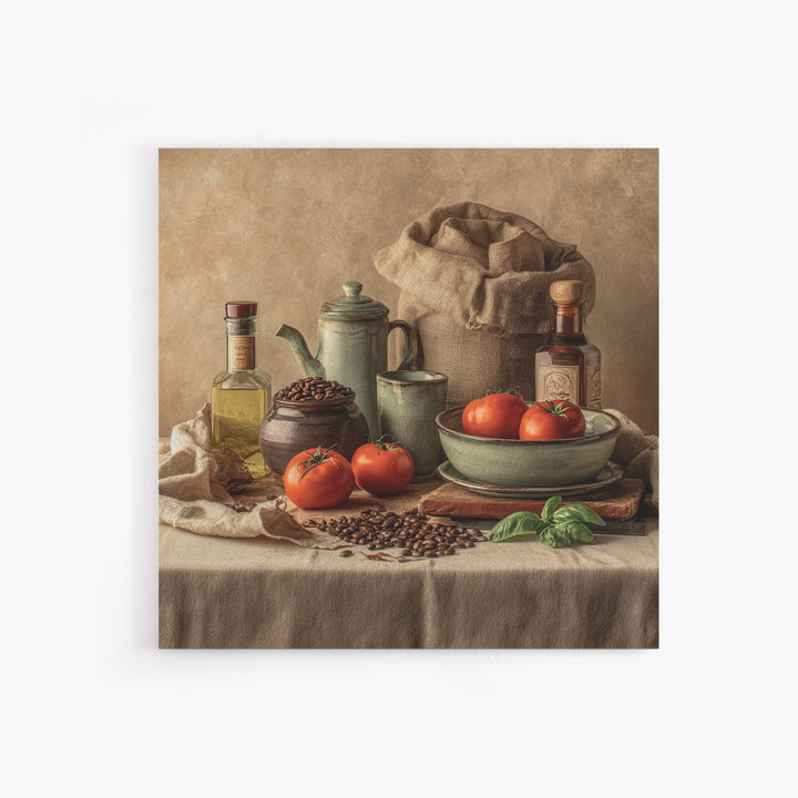 Coffee Beans and Burlap Sack Still Life Framed Canvas Print, Coffee Shop Art, Fine Art Print, Cafe Decor, Fine Art, Cafe, CSA-1x1-74