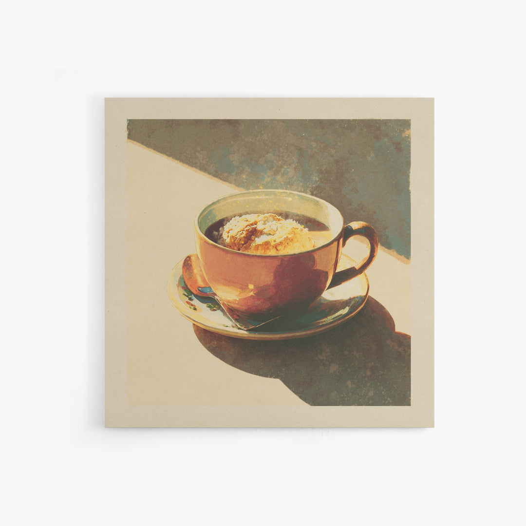 Retro Cafe Poster Coffee Cup Graphic Framed Canvas Print, Coffee Shop Art, Boho Decor, Cafe Decor, Fine Art, Cafe, Printable, CSA-1x1-79